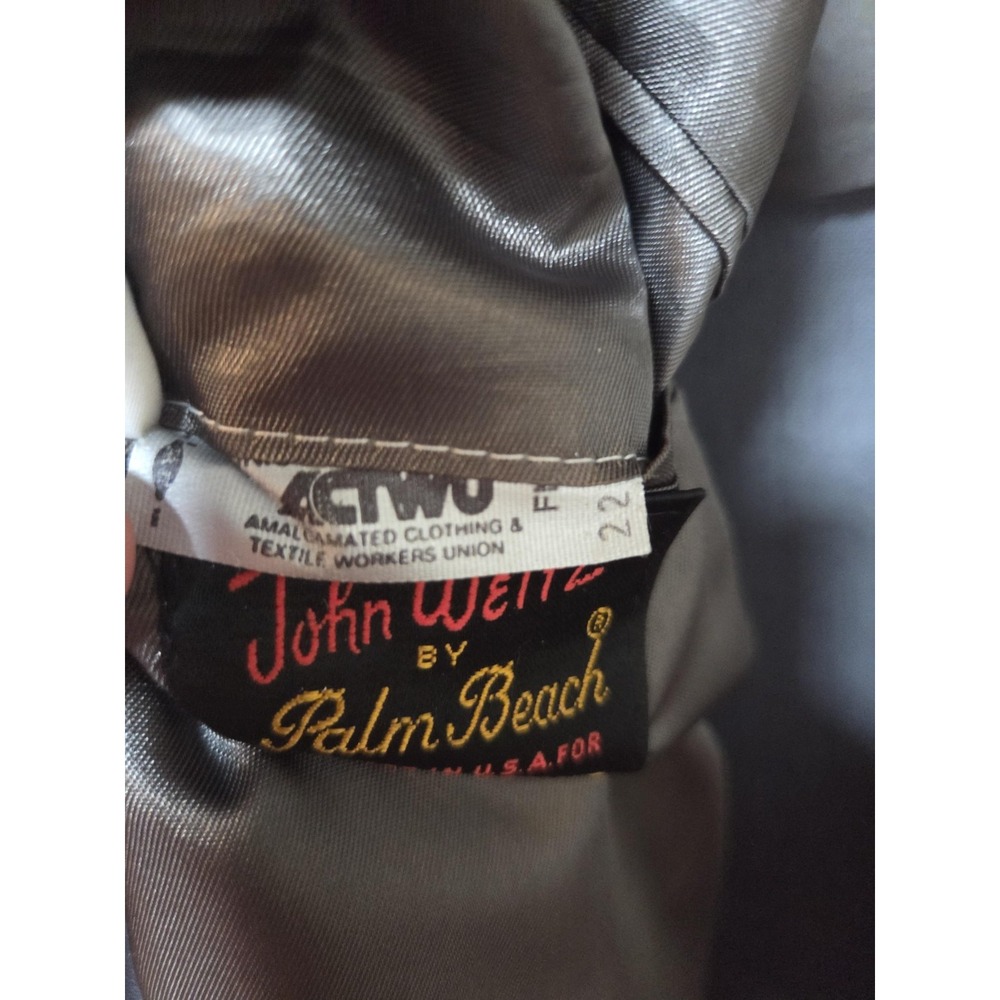 Vintage John Weitz Blazer Mens 44 Blue Palm Beach Gold Button Sport Coat USA 90s - Picture 8 of 10